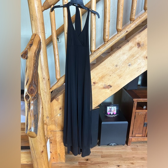 DONATING on 11/9 - Black Halter ENT Entrancy Jumpsuit - sheer elegant - Picture 11 of 11